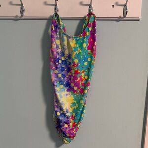 Bright Polka Dot Foxy Leotard - Adult XS